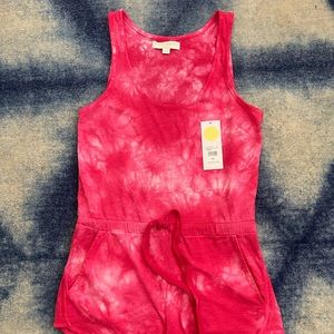 NWOT Spiritual Gangster pink tie dye romper XS